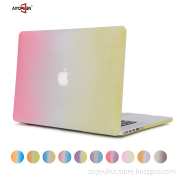 Hot sales Ultra thin for macbook retina 13/15 inch rainbow case durable plastic matt smart cover case
